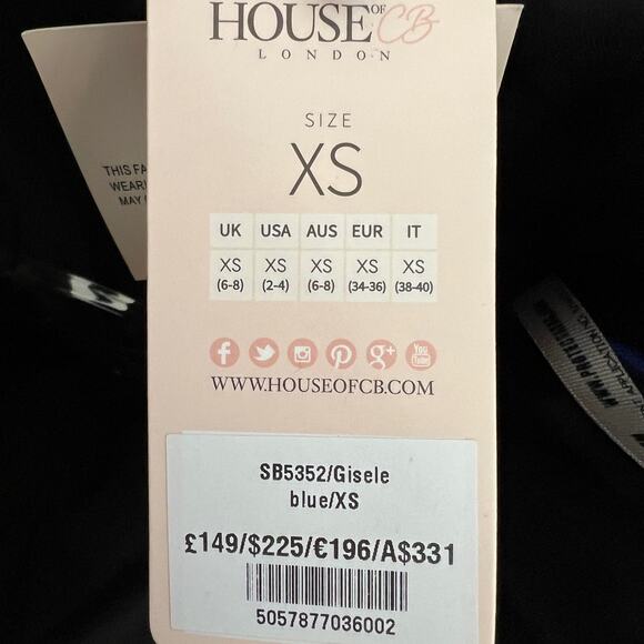 NWT House of CB LONDON GISELE COBALT SEQUIN STRAPLESS MINI DRESS XS - Picture 9 of 9